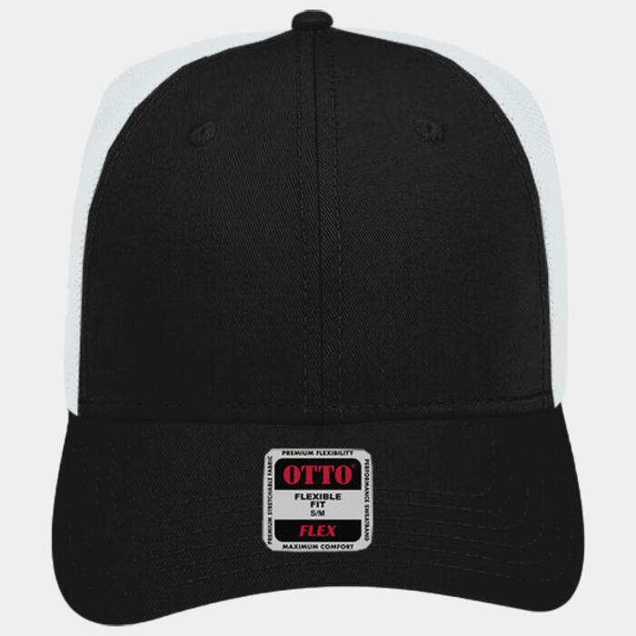 OTTO CAP "OTTO FLEX" Fitted 6 Panel Low Profile Mesh Back Trucker Hat Thumbnail