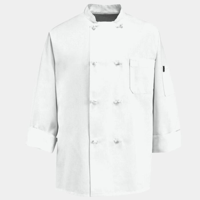 Eight Knot Button Chef Coat with Thermometer Pocket Thumbnail