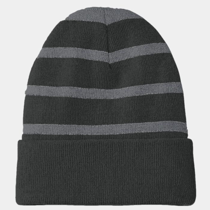 Striped Beanie with Solid Band Thumbnail