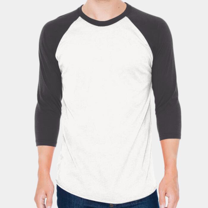 Unisex USA-Made 50/50 Poly/Cotton Raglan Three-Quarter Sleeve Tee Thumbnail