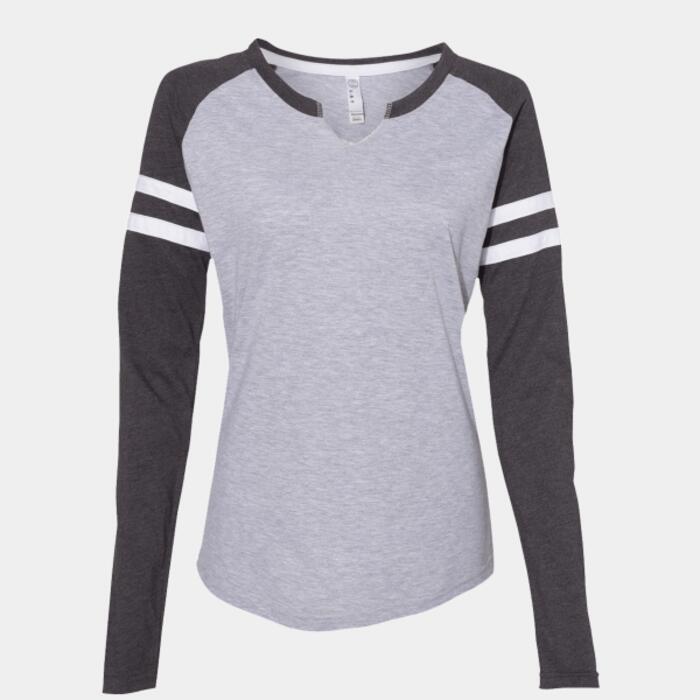 Women's Fine Jersey Mash Up Long Sleeve T-Shirt Thumbnail