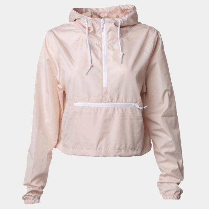 Women's Lightweight Quarter-Zip Pullover Crop Windbreaker Thumbnail