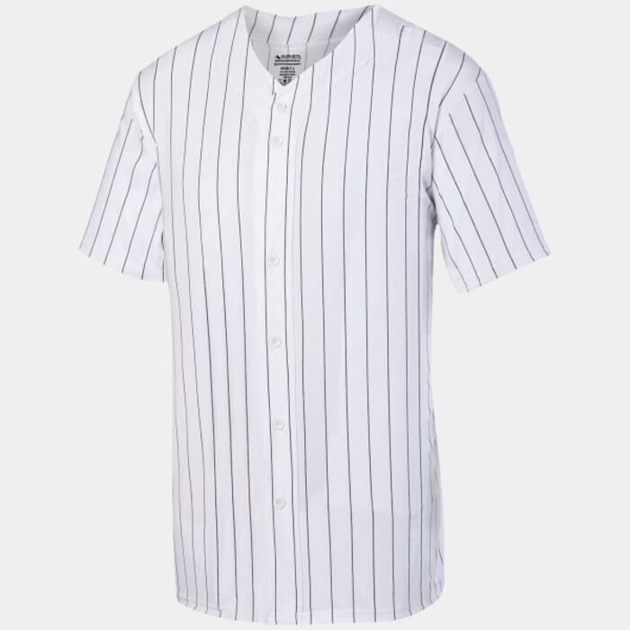 Unisex Pinstripe Full Button Baseball Jersey Thumbnail