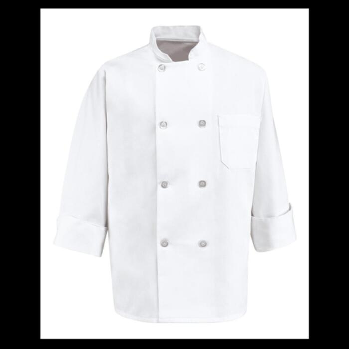 Eight Pearl Button Chef Coat - Tall Sizes Thumbnail
