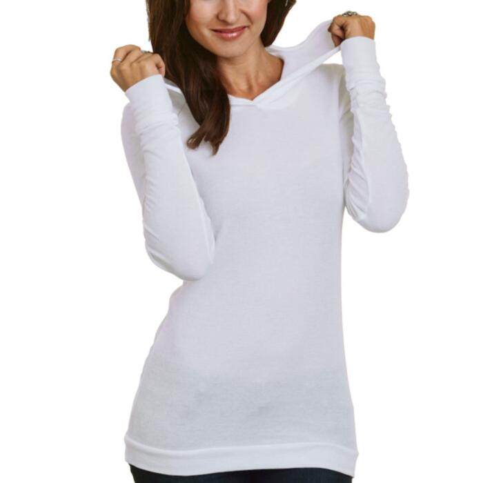 Women's USA-Made Soft Thermal Hooded T-Shirt Thumbnail